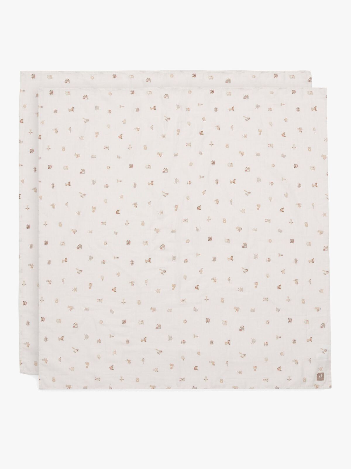 Jollein Musliiniviltti 115x115 cm 2-pack, Animal Friends