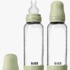 BIBS Medium Flow Lasi Tuttipullo Silikoni 2-pack 240 ml, Sage