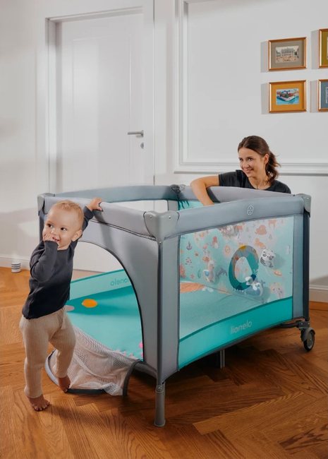 Lionelo MILLE PLUS Leikkikehä, Grey Green