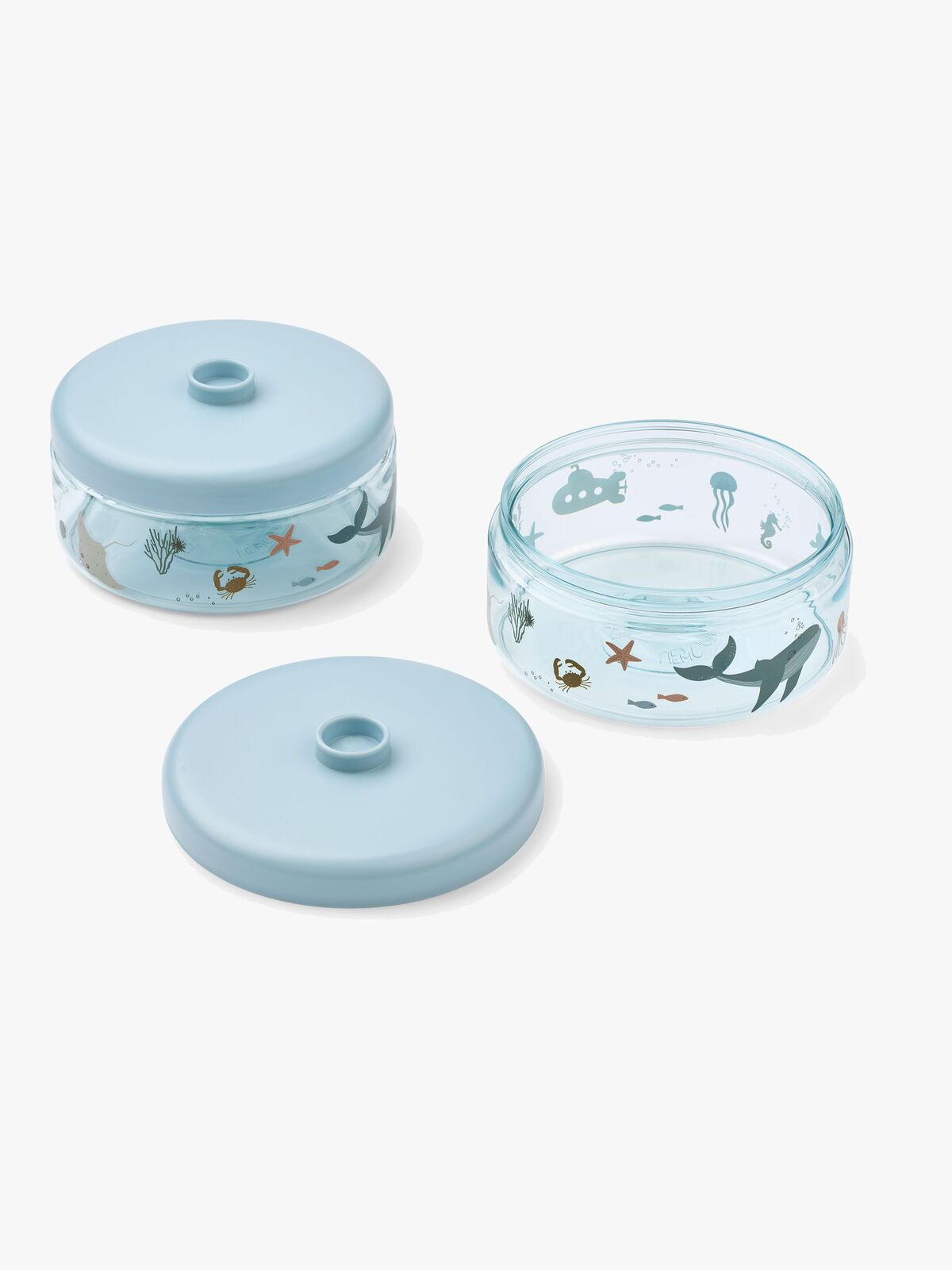 LIEWOOD Dominique Tritan Eväsrasia 500 ml 2-pack, Sea creature/Sandy