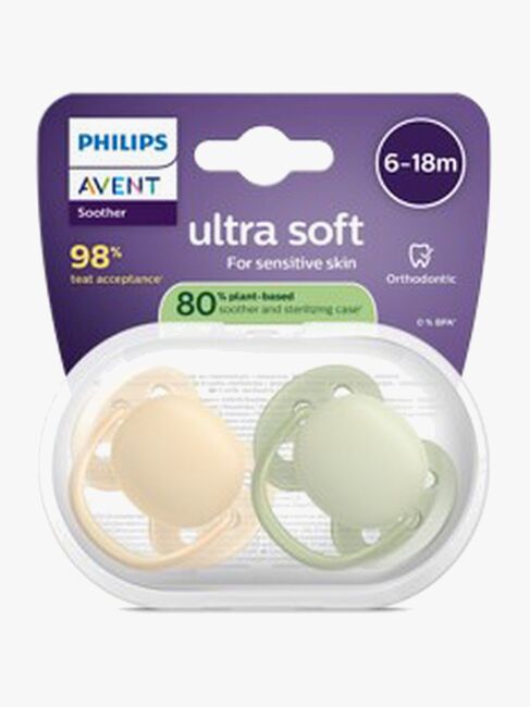 Philips Avent Ultra Soft Tutti 6–18 kk 2-pack, Beige/Vaaleanvihreä