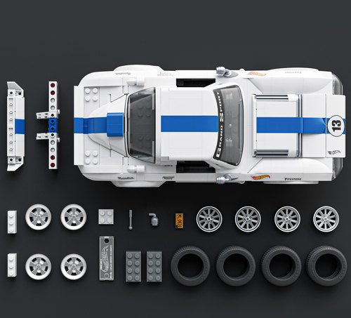 Mattel Brick Shop Hot Wheels Elite Series Brick Shop Hot Wheels Työmaasetti Corvette Grand Sport 918 Osaa