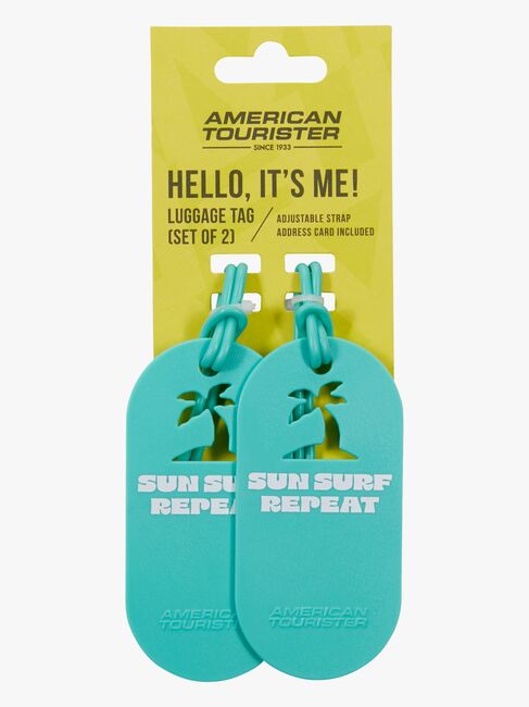 American Tourister Fun Tags Matkalaukun Nimilappu 2-pack, Sun Surf Repeat
