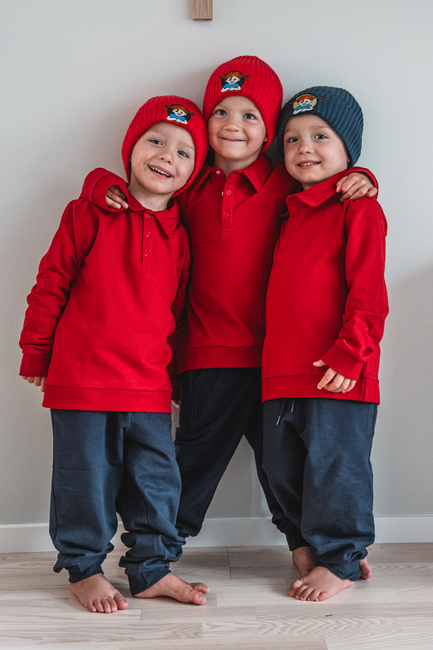 Geggamoja  Neulottu Pipo Peppi Pitkätossu, Punainen