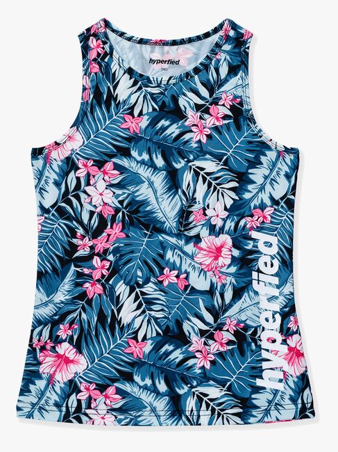 Hyperfied Split Topit, Black/White/Tropical Flower