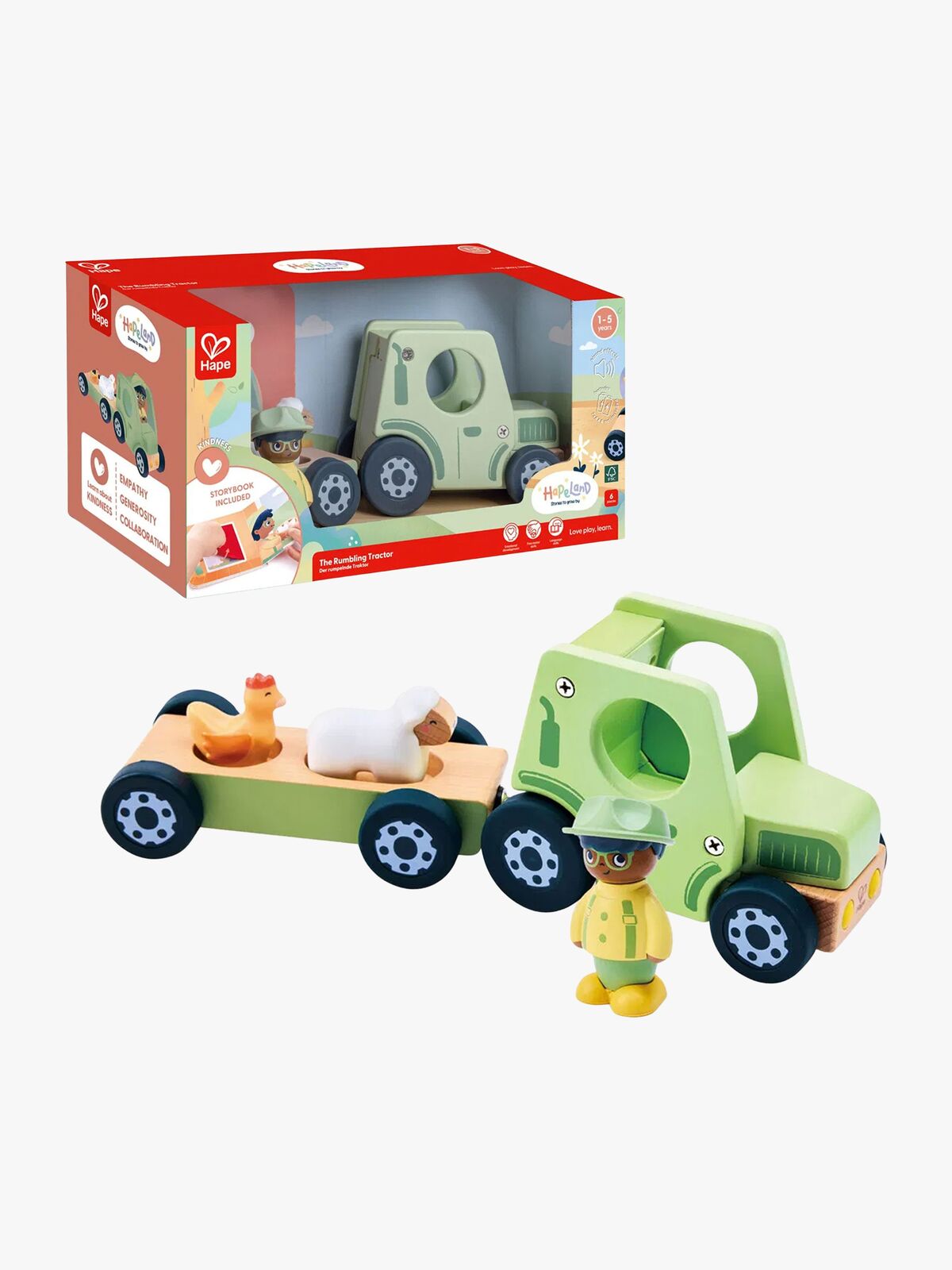 Hape Satukirja + Leikkisetti The Rumbling Tractor