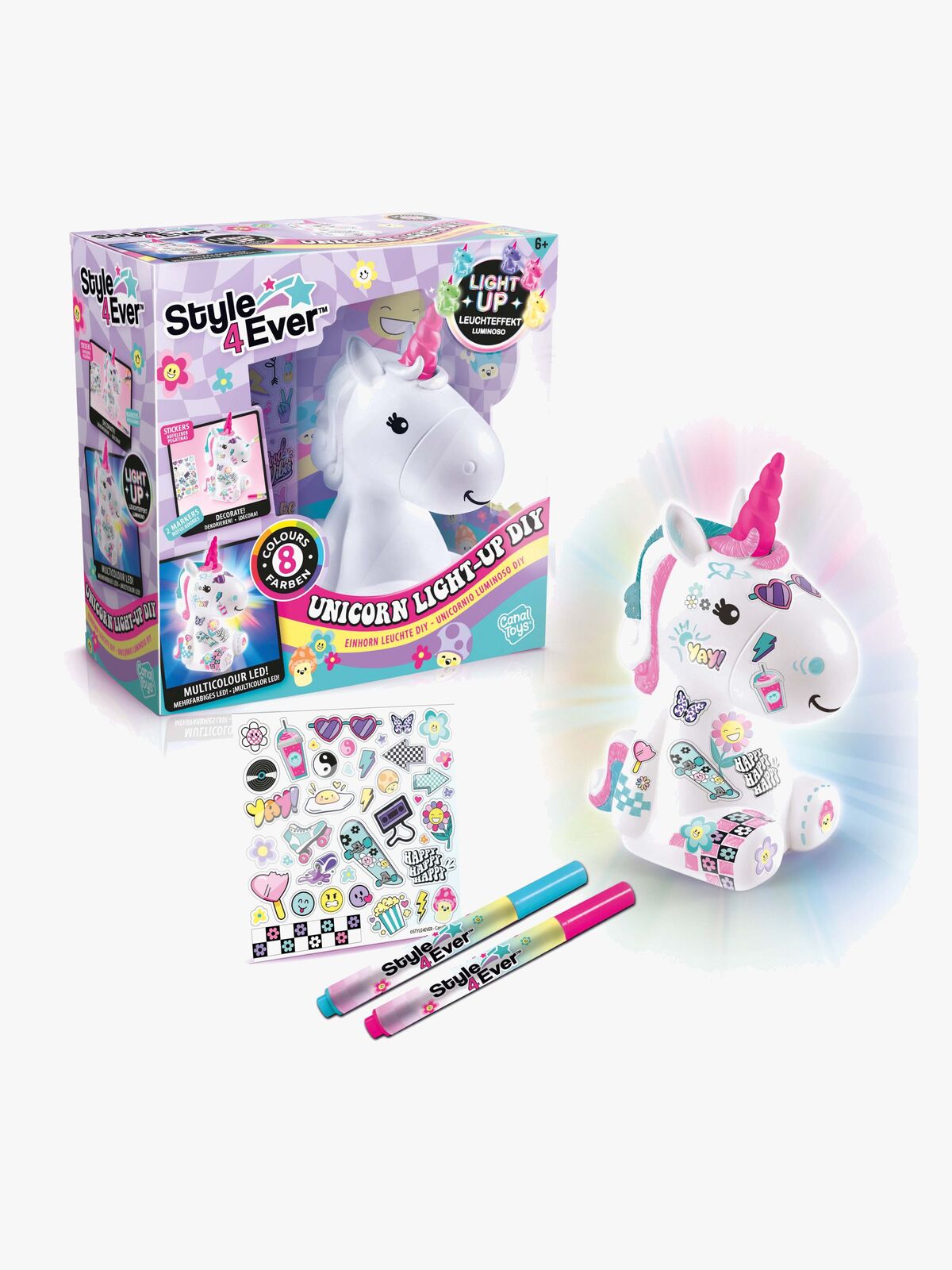 Style 4 Ever Askartelusetti DIY Yksisarvinen + Valo