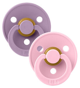 BIBS Colour Tutit 2-pack Luonnonkumi Koko 1, Lavender/Baby Pink