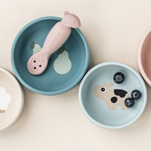Done By Deer Dotti Silikoni Kulho 2-pack, Blue