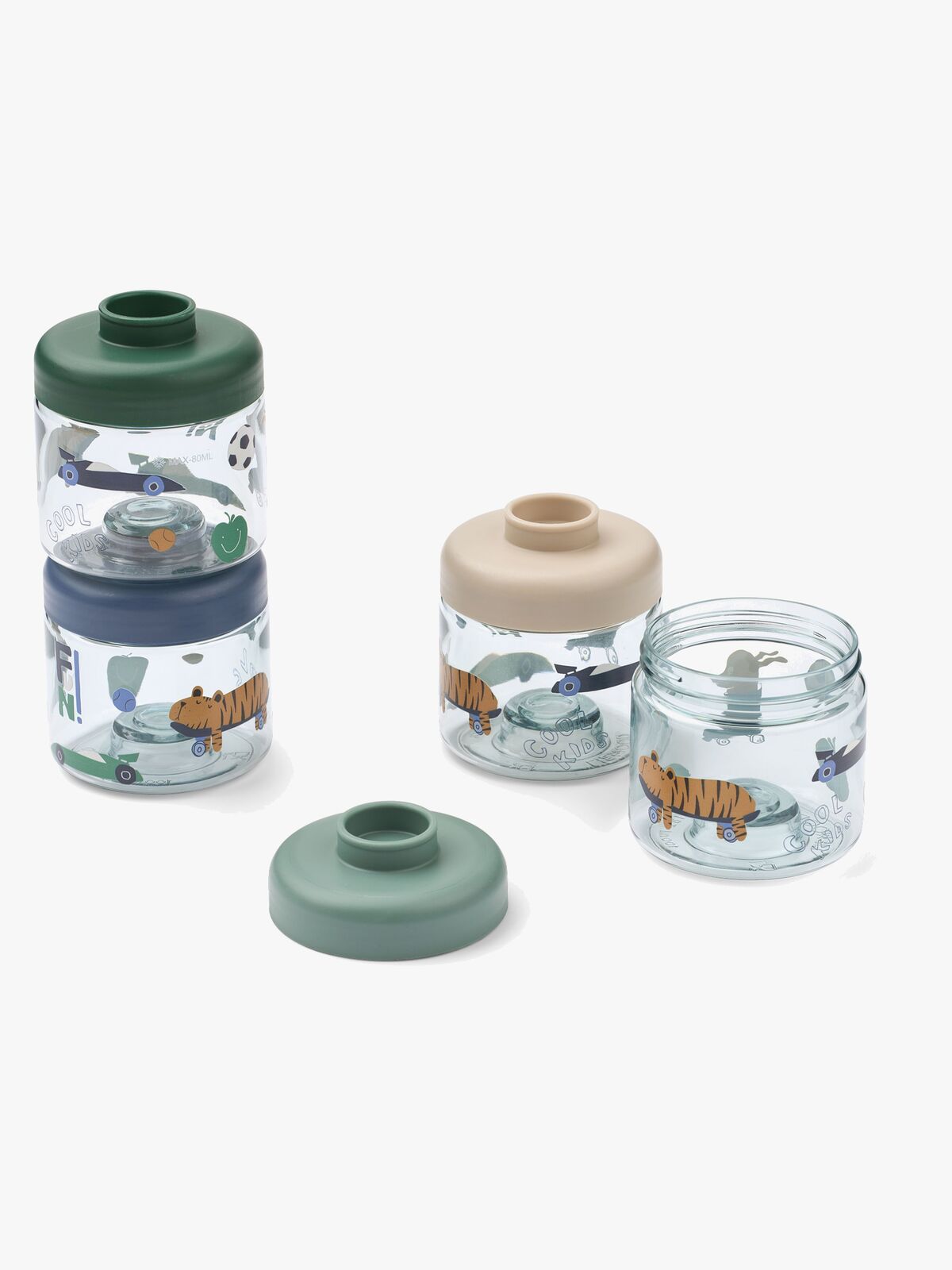 LIEWOOD Dominique Tritan Eväsrasiat 100 ml 4-pack, Fun/Beach Blue