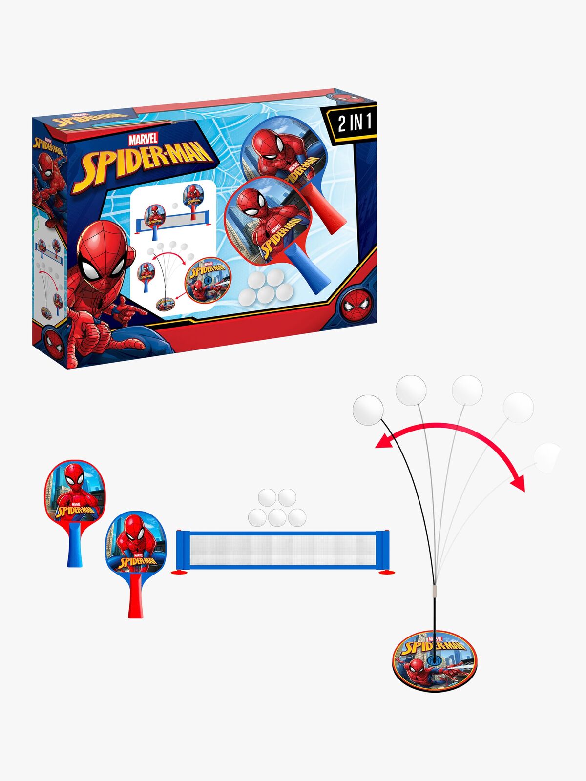 Marvel Spider-Man 2-in-1 Pöytätennissetti
