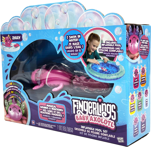 Fingerlings Leikkisetti Axolotl + Uima-allas Magenta Glitter