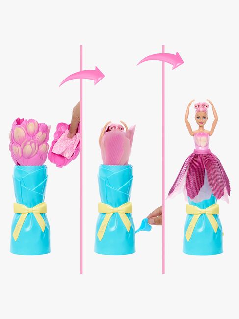 Barbie Petal Pop Flower Surprise Nukke Tulppaani-leikkaus, Vaaleanpunainen