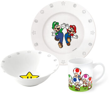Nintendo Super Mario Keraaminen Astiasto 3-pack