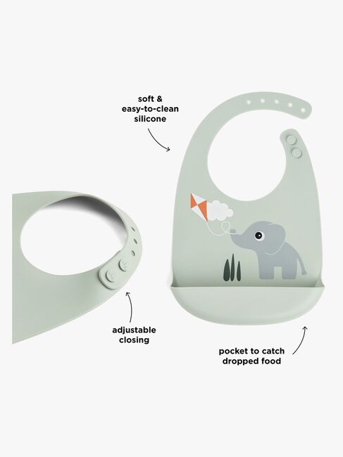 Done By Deer Playground Silikoni Ruokalappu, Green