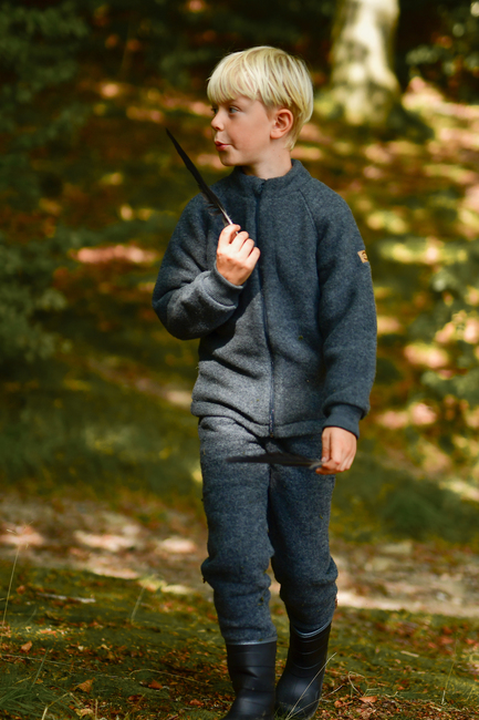 Mikk-Line Fleecehousut Merinovilla, Anthracite Melange