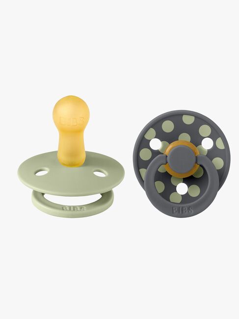 BIBS Studio Colour Polka Tutti 2-pack Lateksi Koko 2, Sage/Iron