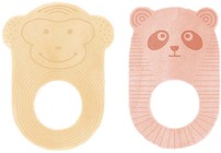OYOY Nelson & Ling Ling Teether 2-pack Purulelu, Vanilla/Coral