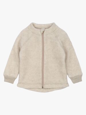 Mikk-Line Fleecetakki Merinovilla, Melange Offwhite