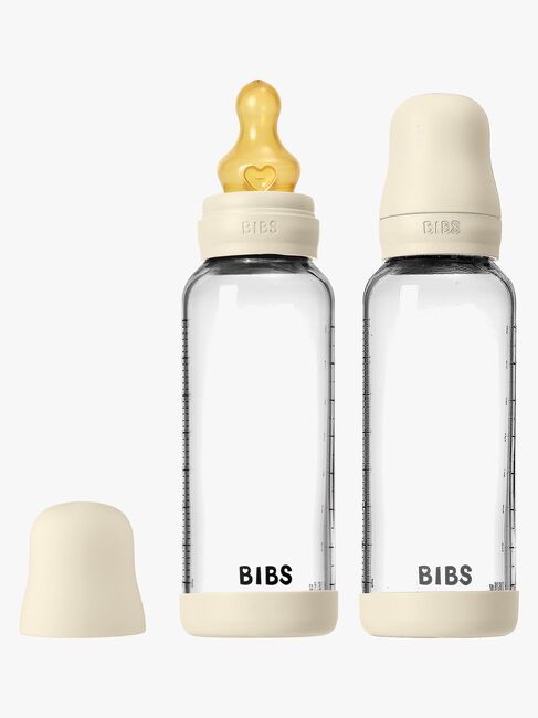 BIBS Medium Flow Lasi Tuttipullo Lateksi 2-pack 240 ml, Ivory