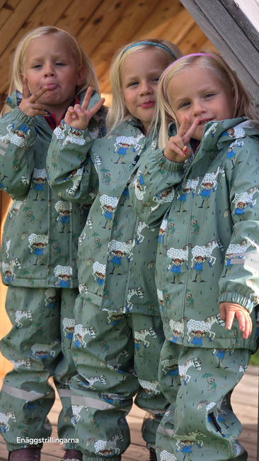 Geggamoja  Vuorellinen Sadeasu Peppi Pitkätossu, Vihreä