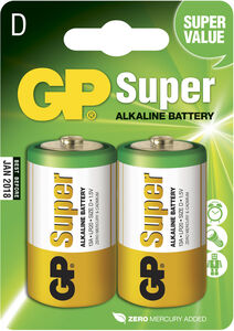 GP Super Alkaline D-Paristot 13A LR20 2-pack