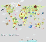RoomMates Sisustustarrat Kids World Map