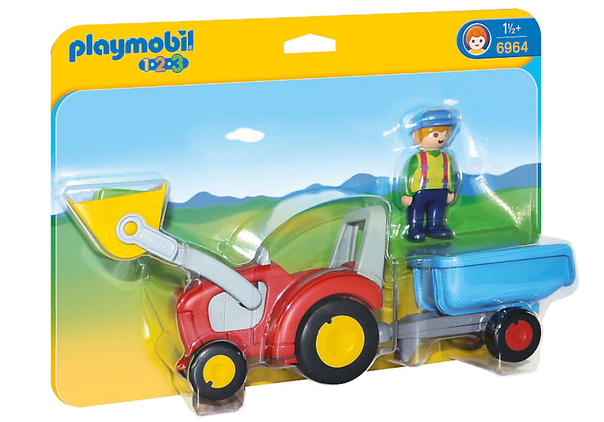 Playmobil 6964 123 Maanviljelijä ja Traktori Perävaunulla
