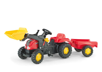 Rolly Toys Traktori Kauhalla ja Kid  Perävaunulla, Punainen