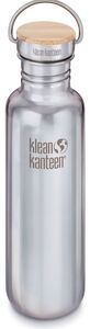 Klean Kanteen Reflect Baboo Cap Juomapullo + Bambukansi 800 ml, Mirrored Stainless