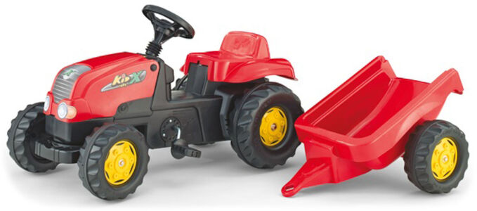 Rolly Toys Traktori Kid Perävaunulla, Punainen