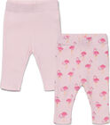 Tiny Treasure Lexi Leggingsit 2-Pack, Pink/Flamingo