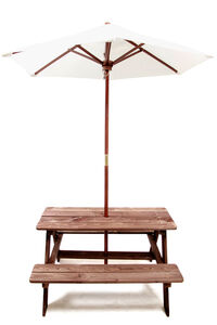 Woodlii Piknikpöytä Aurinkovarjolla