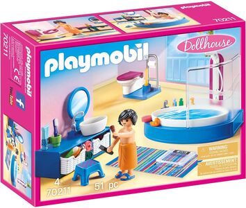 Playmobil 70211 Dollhouse Kylpyhuone Kylpyammeella